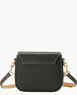 Dooney & Bourke Pebbled Leather|Mini Bags<Pebble Turnlock Flap Saddle Black