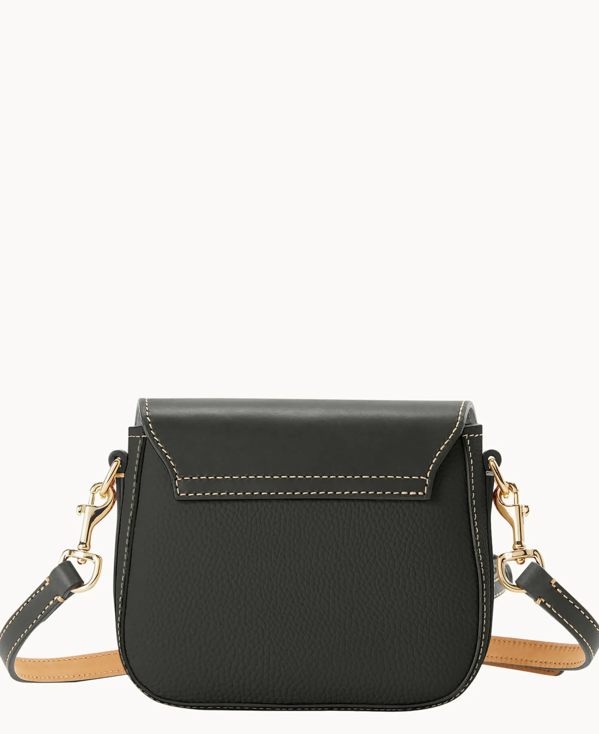 Dooney & Bourke Pebbled Leather|Mini Bags<Pebble Turnlock Flap Saddle Black