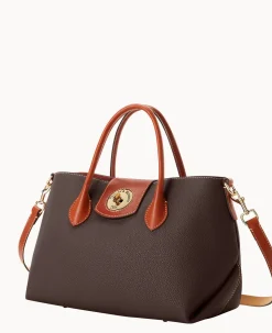 Dooney & Bourke The Pebble Turnlock Collection|Picnic in the Park<Pebble Turnlock Handle Tote 30 Brown Tmoro