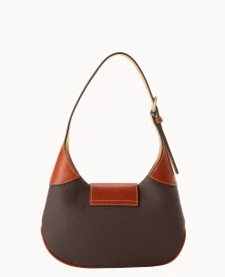 Dooney & Bourke The Pebble Grain Collection|The Pebble Turnlock Collection<Pebble Turnlock Hobo 26 Brown Tmoro