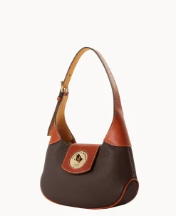 Dooney & Bourke The Pebble Grain Collection|The Pebble Turnlock Collection<Pebble Turnlock Hobo 26 Brown Tmoro