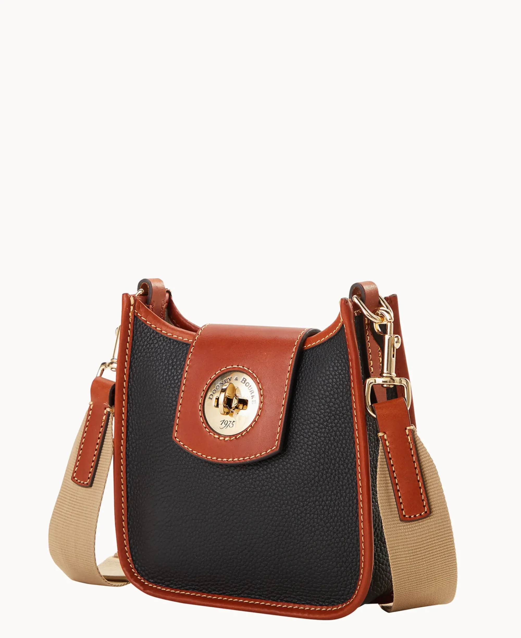 Dooney & Bourke The Pebble Grain Collection|The Pebble Turnlock Collection<Pebble Turnlock Messenger 20 Black