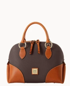 Dooney & Bourke The Pebble Grain Collection|Pebbled Leather<Pebble with Florentine Trim Domed Satchel Brown Tmoro