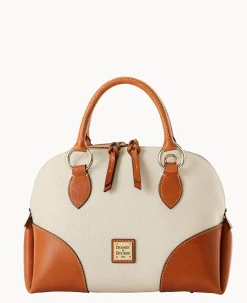 Dooney & Bourke The Pebble Grain Collection|Pebbled Leather<Pebble with Florentine Trim Domed Satchel Bone