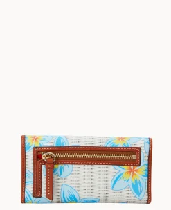 Dooney & Bourke The Plumeria Collection|Grab and Go<Plumeria Continental Clutch Sky Blue White