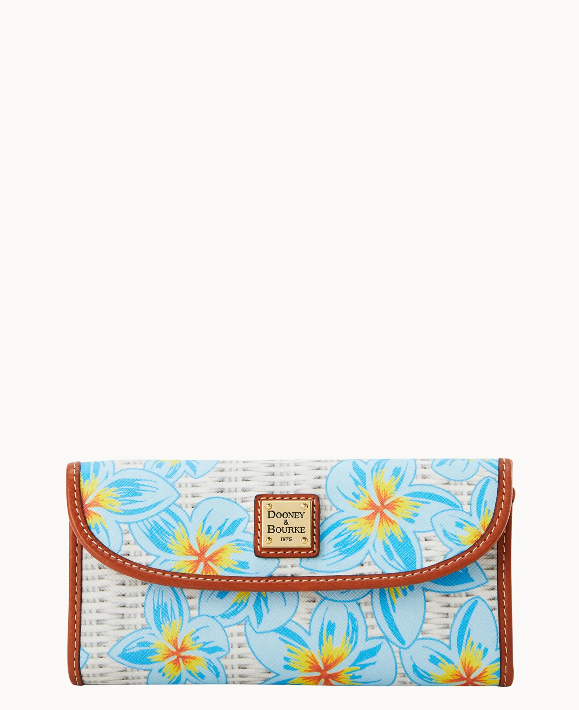 Dooney & Bourke The Plumeria Collection|Grab and Go<Plumeria Continental Clutch Sky Blue White