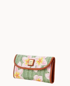 Dooney & Bourke The Plumeria Collection|Grab and Go<Plumeria Continental Clutch Pink Green