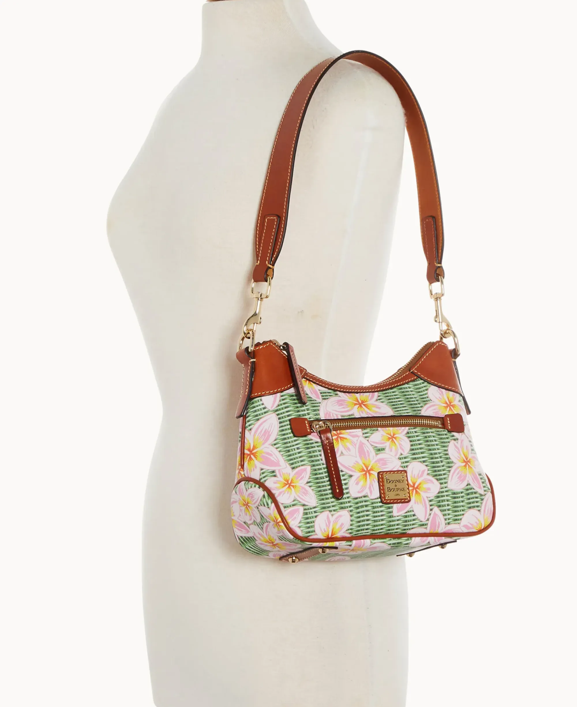 Dooney & Bourke The Plumeria Collection|Spring Style<Plumeria Small Hobo Pink Green