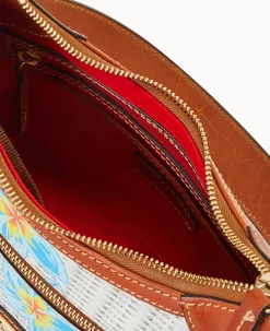 Dooney & Bourke The Plumeria Collection|Spring Style<Plumeria Small Hobo Sky Blue White