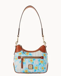 Dooney & Bourke The Plumeria Collection|Spring Style<Plumeria Small Hobo Sky Blue White