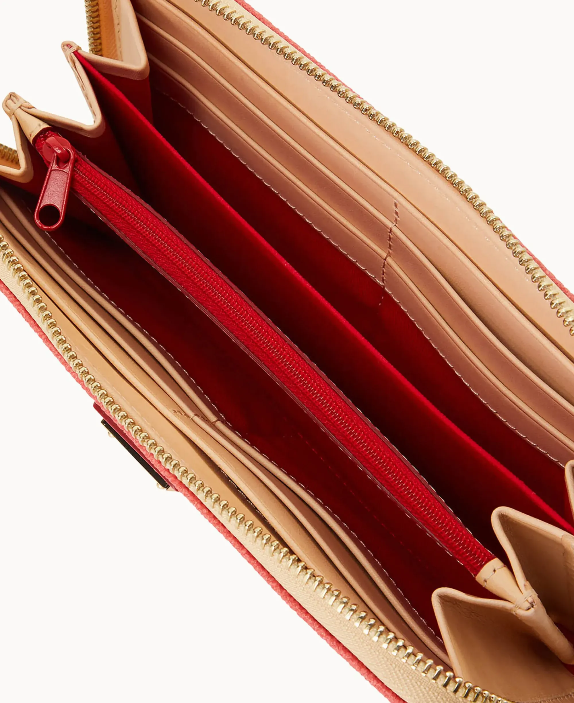 Dooney & Bourke The Polka Dot Collection|Grab and Go<Polka Dot Large Zip Around Wallet Red