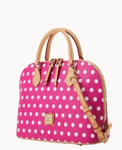 Dooney & Bourke Spring Style|Printed Fabric<Polka Dot Zip Zip Satchel Fuchsia