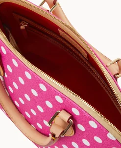 Dooney & Bourke Spring Style|Printed Fabric<Polka Dot Zip Zip Satchel Fuchsia