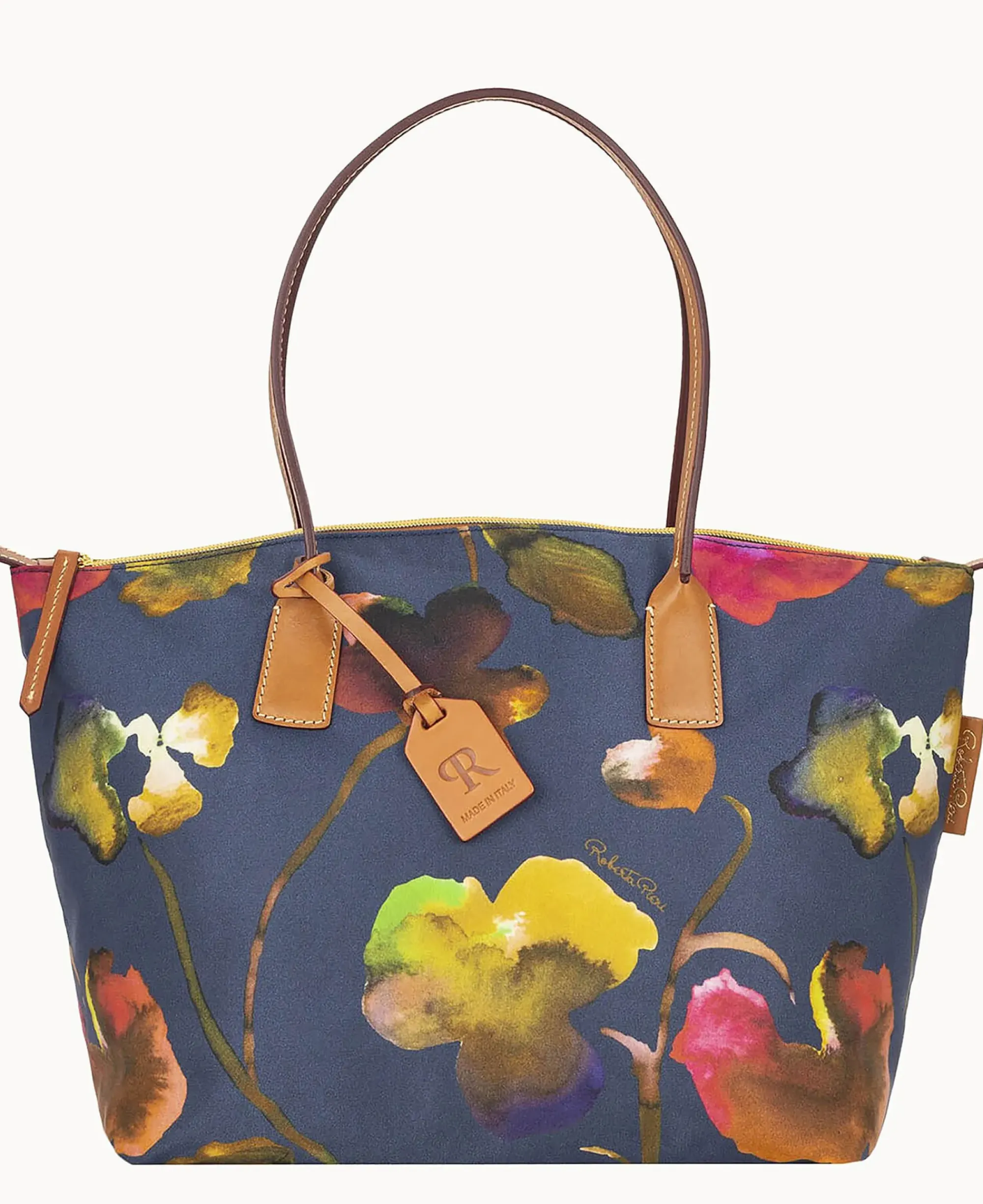 Dooney & Bourke Ready For the Getaway|Printed Fabric<Roberta Pieri Flower Classic Large Robertina Tote Navy