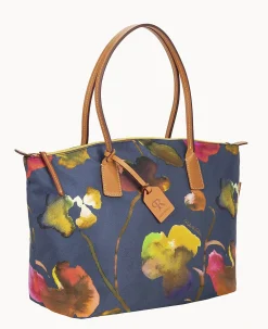 Dooney & Bourke Ready For the Getaway|Printed Fabric<Roberta Pieri Flower Classic Large Robertina Tote Navy