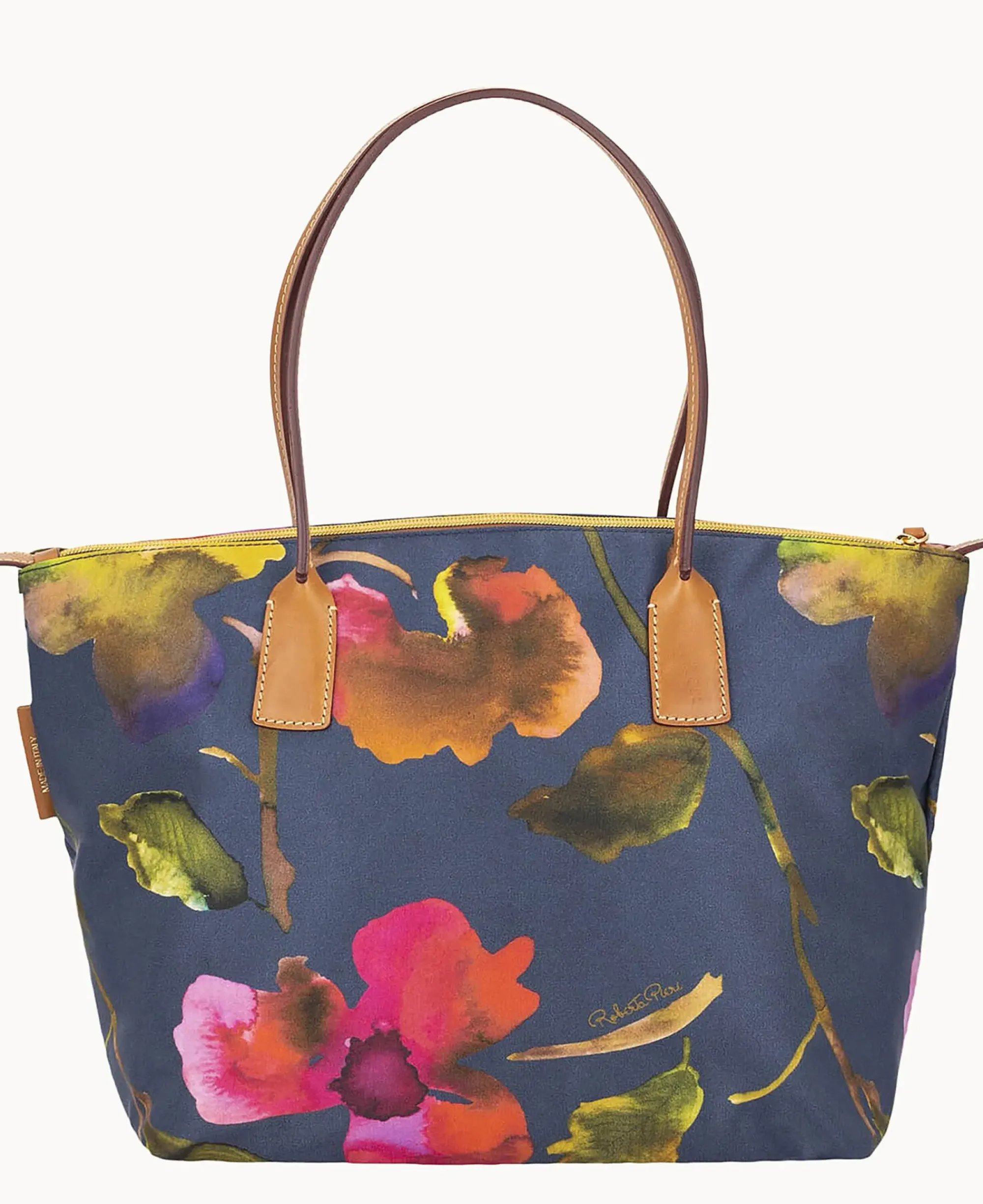 Dooney & Bourke Ready For the Getaway|Printed Fabric<Roberta Pieri Flower Classic Large Robertina Tote Navy