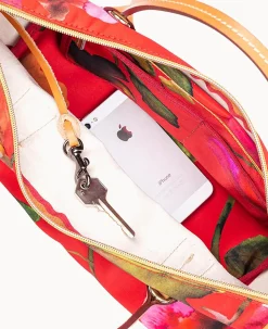 Dooney & Bourke Ready For the Getaway|Printed Fabric<Roberta Pieri Flower Classic Small Robertina Tote Red