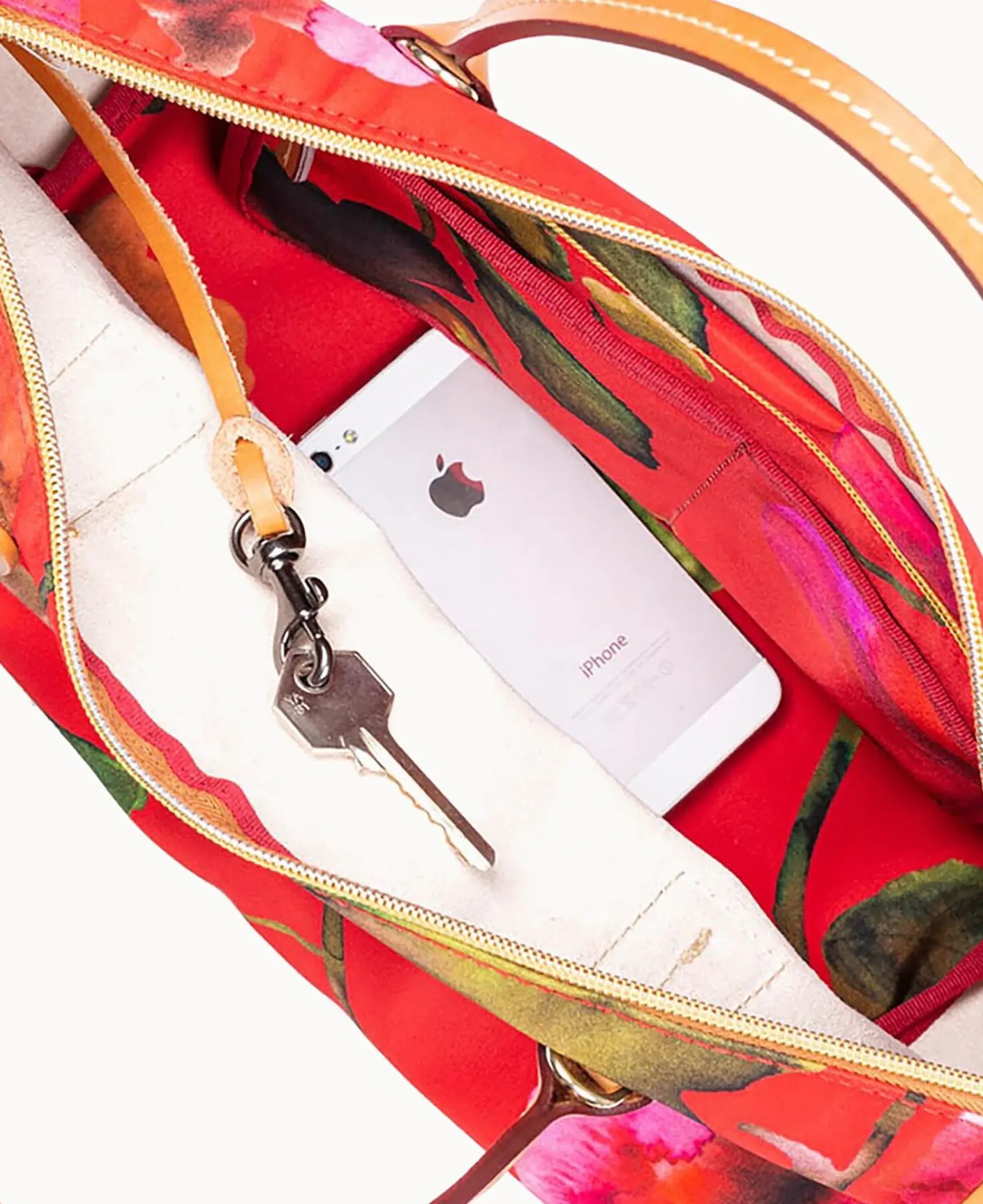 Dooney & Bourke Ready For the Getaway|Printed Fabric<Roberta Pieri Flower Classic Small Robertina Tote Red