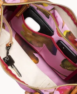 Dooney & Bourke Ready For the Getaway|Printed Fabric<Roberta Pieri Flower Classic Small Robertina Tote Light Pink