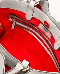 Dooney & Bourke The Saffiano Collection|Ready For the Getaway<Saffiano Brenna Ecru