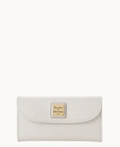 Dooney & Bourke The Saffiano Collection|Grab and Go<Saffiano Continental Clutch Ecru