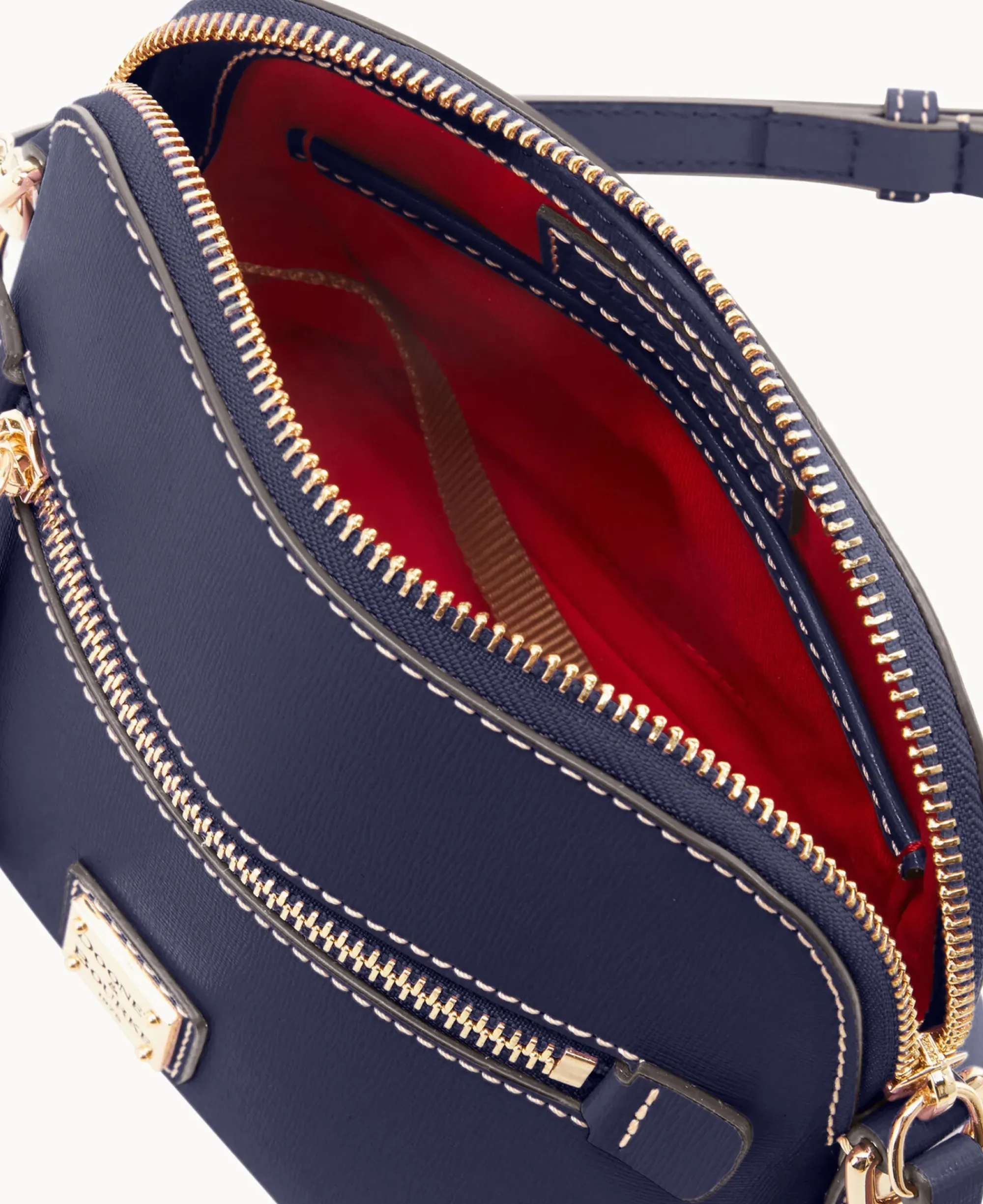 Dooney & Bourke The Saffiano Collection|Textured Leather<Saffiano Domed Crossbody Marine