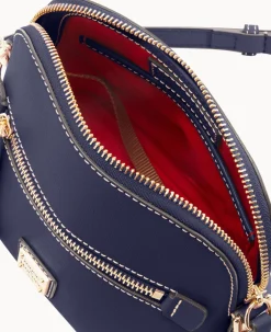 Dooney & Bourke The Saffiano Collection|Textured Leather<Saffiano Domed Crossbody Marine