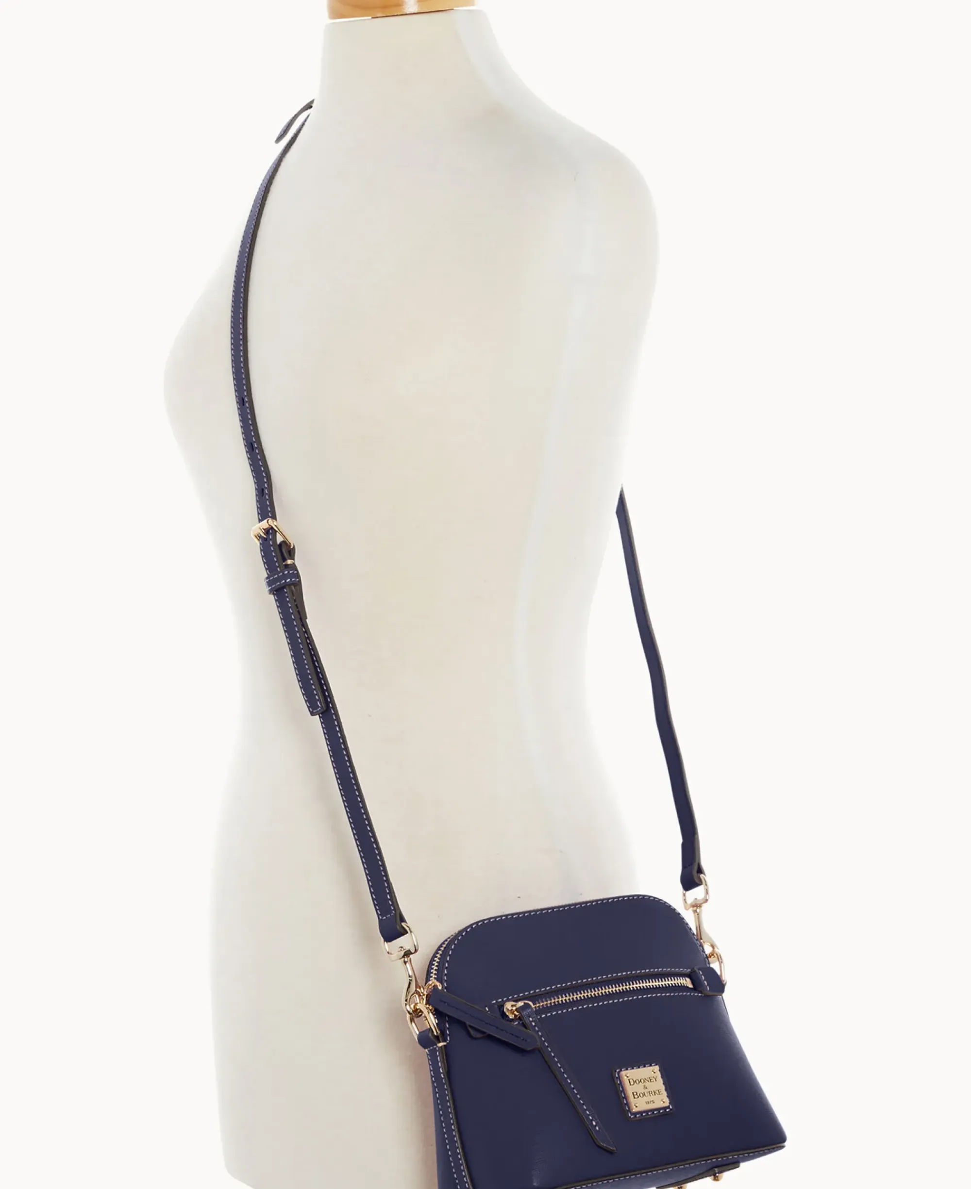 Dooney & Bourke The Saffiano Collection|Textured Leather<Saffiano Domed Crossbody Marine