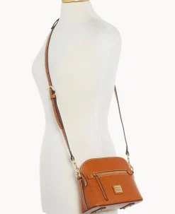 Dooney & Bourke The Saffiano Collection|Textured Leather<Saffiano Domed Crossbody Natural