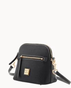 Dooney & Bourke The Saffiano Collection|Textured Leather<Saffiano Domed Crossbody Black