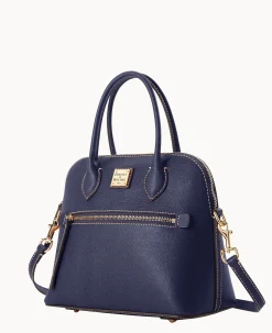 Dooney & Bourke The Saffiano Collection|Textured Leather<Saffiano Domed Satchel Marine