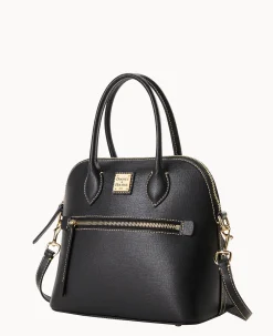 Dooney & Bourke The Saffiano Collection|Textured Leather<Saffiano Domed Satchel Black