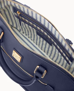 Dooney & Bourke The Saffiano Collection|Ready For the Getaway<Saffiano Domed Zip Satchel Marine