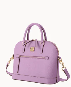 Dooney & Bourke The Saffiano Collection|Ready For the Getaway<Saffiano Domed Zip Satchel Light Mauve