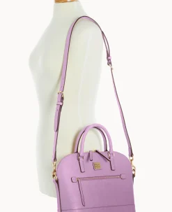 Dooney & Bourke The Saffiano Collection|Ready For the Getaway<Saffiano Domed Zip Satchel Light Mauve