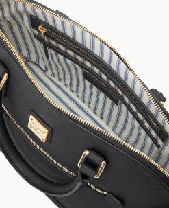 Dooney & Bourke The Saffiano Collection|Ready For the Getaway<Saffiano Domed Zip Satchel Black