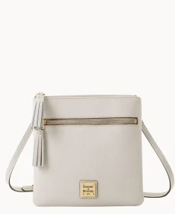 Dooney & Bourke The Saffiano Collection|Textured Leather<Saffiano Double Zip Tassel Crossbody Ecru