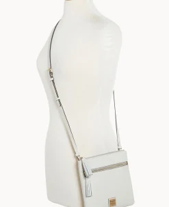 Dooney & Bourke The Saffiano Collection|Textured Leather<Saffiano Double Zip Tassel Crossbody Ecru