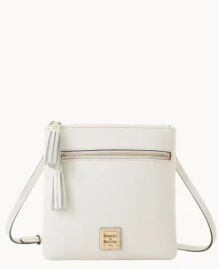 Dooney & Bourke The Saffiano Collection|Textured Leather<Saffiano Double Zip Tassel Crossbody Off White