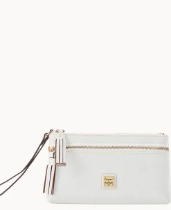 Dooney & Bourke The Saffiano Collection|Grab and Go<Saffiano Double Zip Wristlet Off White