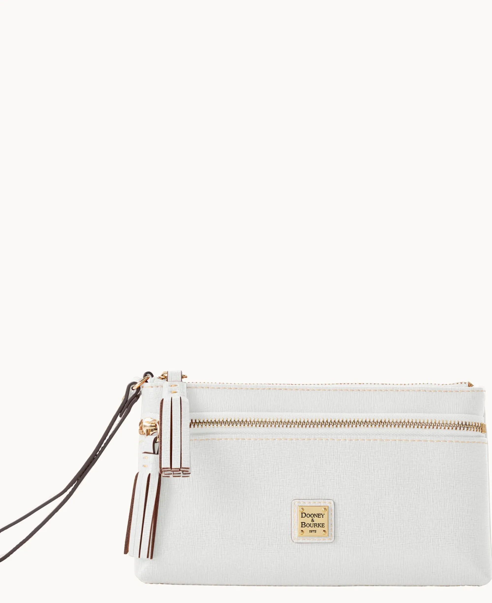 Dooney & Bourke The Saffiano Collection|Grab and Go<Saffiano Double Zip Wristlet Off White