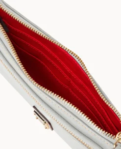 Dooney & Bourke The Saffiano Collection|Grab and Go<Saffiano Double Zip Wristlet Off White
