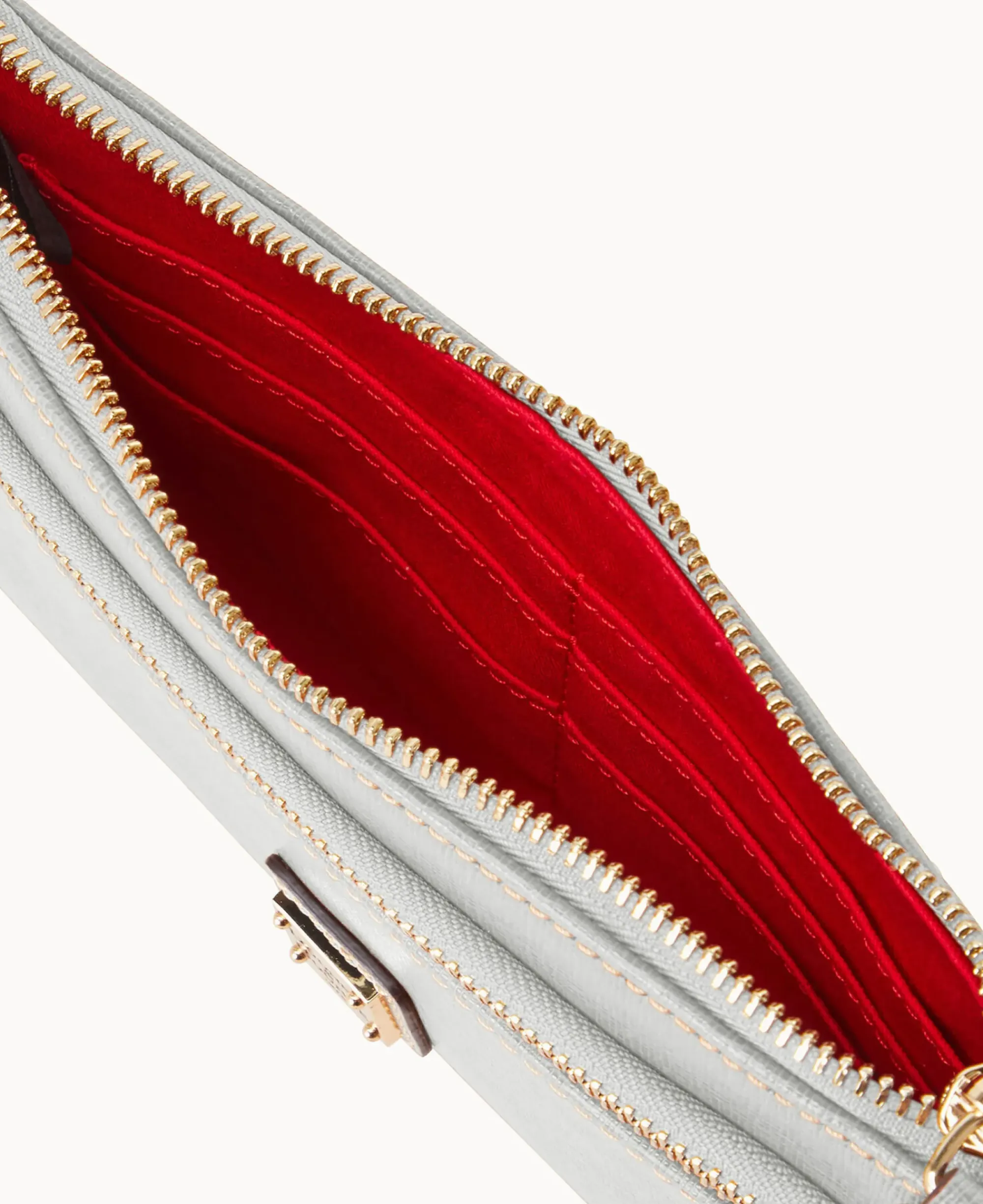 Dooney & Bourke The Saffiano Collection|Grab and Go<Saffiano Double Zip Wristlet Off White