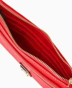 Dooney & Bourke The Saffiano Collection|Grab and Go<Saffiano Double Zip Wristlet Tomato