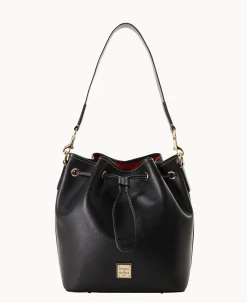 Dooney & Bourke The Saffiano Collection|Textured Leather<Saffiano Drawstring Black