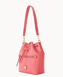 Dooney & Bourke The Saffiano Collection|Ready For the Getaway<Saffiano Drawstring Bubble Gum