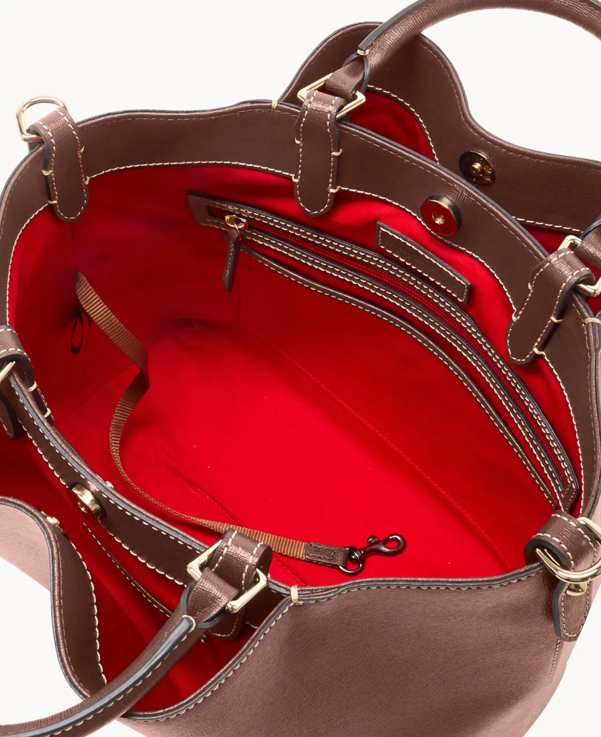 Dooney & Bourke The Saffiano Collection|Textured Leather<Saffiano Large Barlow Amber