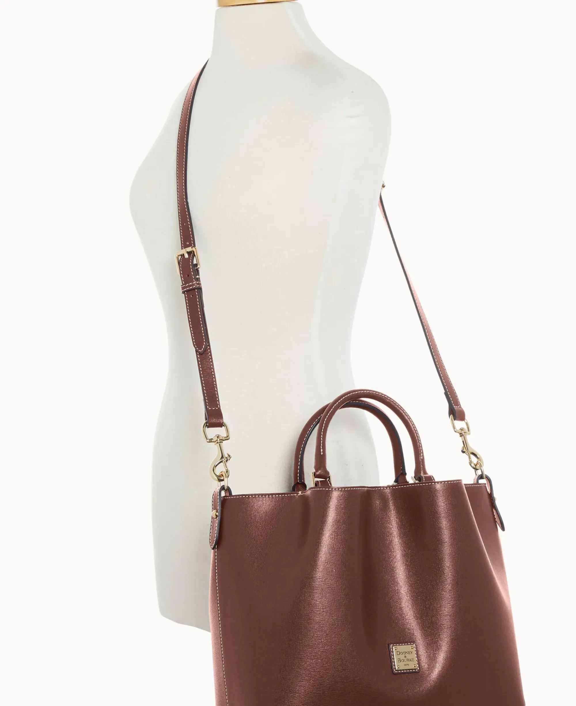 Dooney & Bourke The Saffiano Collection|Textured Leather<Saffiano Large Barlow Amber