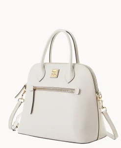 Dooney & Bourke The Saffiano Collection|Textured Leather<Saffiano Large Domed Satchel Ecru