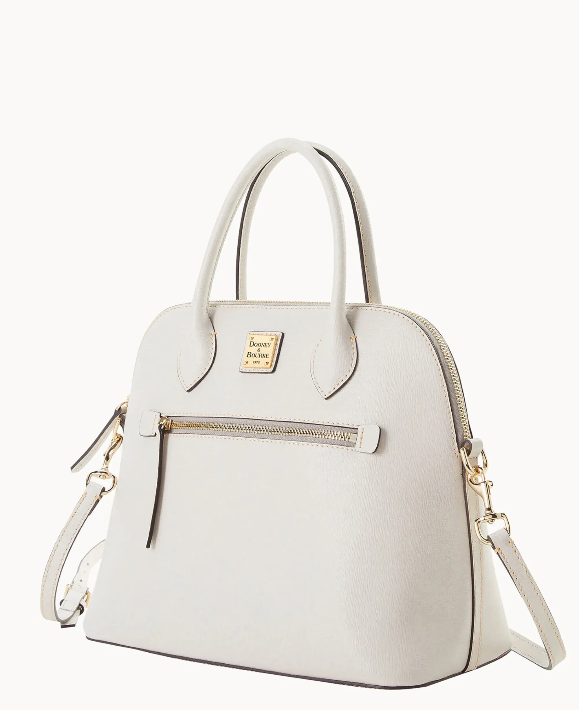 Dooney & Bourke The Saffiano Collection|Textured Leather<Saffiano Large Domed Satchel Ecru